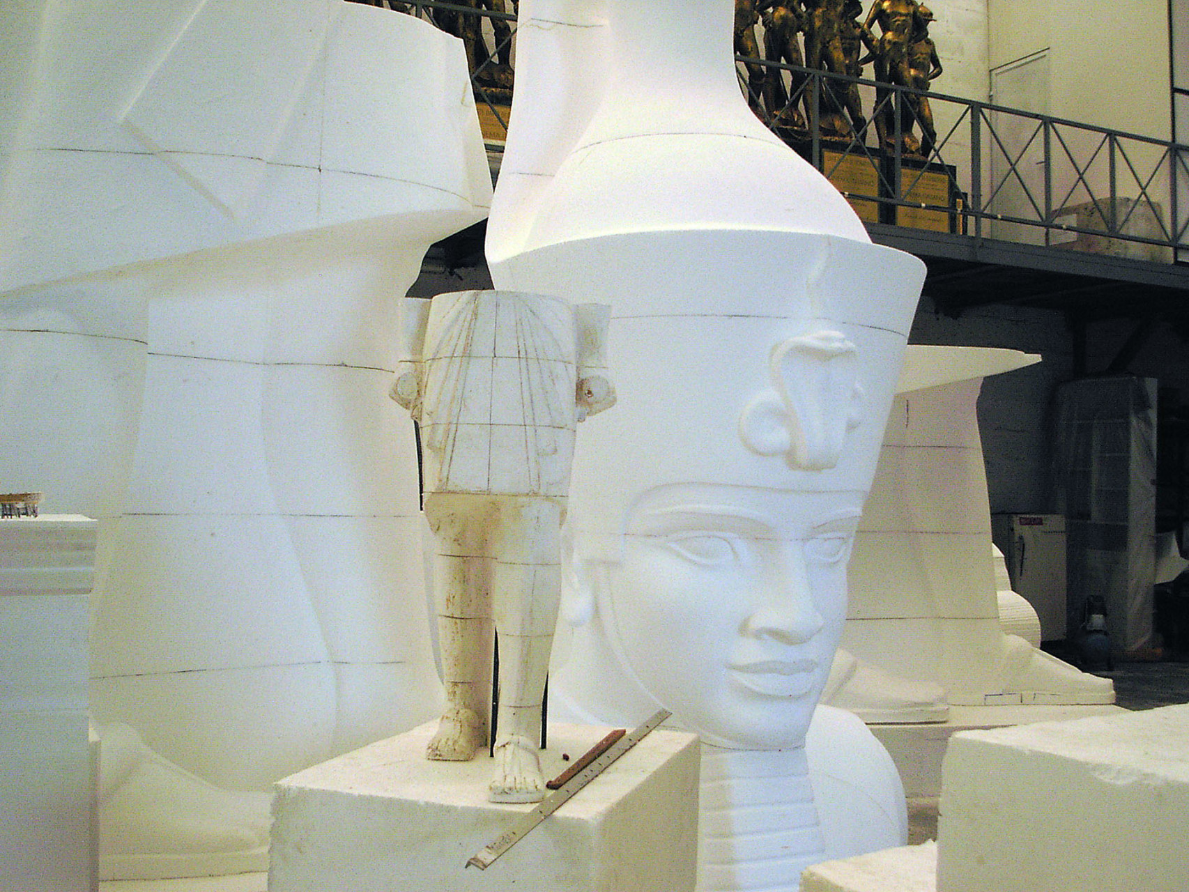 The model sliced to produce the sculptures